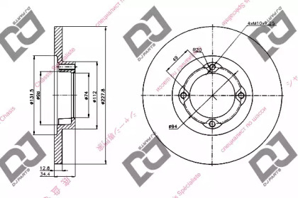 Тормозной диск DJ PARTS BD1249